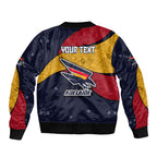 Personalized Adelaide Football Sleeve Zip Bomber Jacket Easter Egg Pattern Red Blue Tribal Dot Art Style