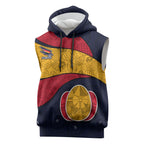 Personalized Adelaide Football Sleeveless Hoodie Easter Egg Pattern Red Blue Tribal Dot Art Style