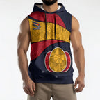 Personalized Adelaide Football Sleeveless Hoodie Easter Egg Pattern Red Blue Tribal Dot Art Style