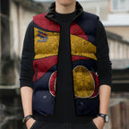 Personalized Adelaide Football Sleeveless Puffer Jacket Easter Egg Pattern Red Blue Tribal Dot Art Style