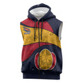 Personalized Adelaide Football Sleeveless Zip Hoodie Easter Egg Pattern Red Blue Tribal Dot Art Style