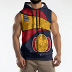 Personalized Adelaide Football Sleeveless Zip Hoodie Easter Egg Pattern Red Blue Tribal Dot Art Style