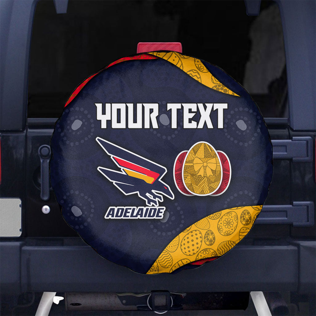 Personalized Adelaide Football Spare Tire Cover Easter Egg Pattern Red Blue Tribal Dot Art Style