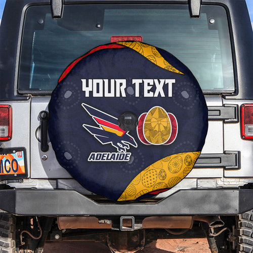 Personalized Adelaide Football Spare Tire Cover Easter Egg Pattern Red Blue Tribal Dot Art Style