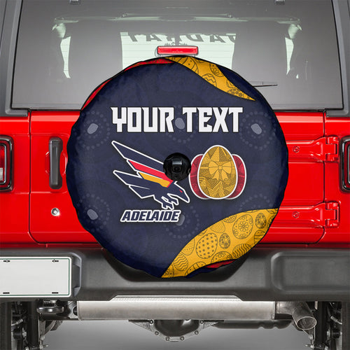 Personalized Adelaide Football Spare Tire Cover Easter Egg Pattern Red Blue Tribal Dot Art Style