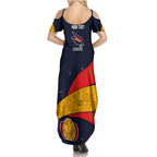 Personalized Adelaide Football Summer Maxi Dress Easter Egg Pattern Red Blue Tribal Dot Art Style