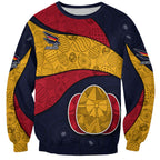 Personalized Adelaide Football Sweatshirt Easter Egg Pattern Red Blue Tribal Dot Art Style