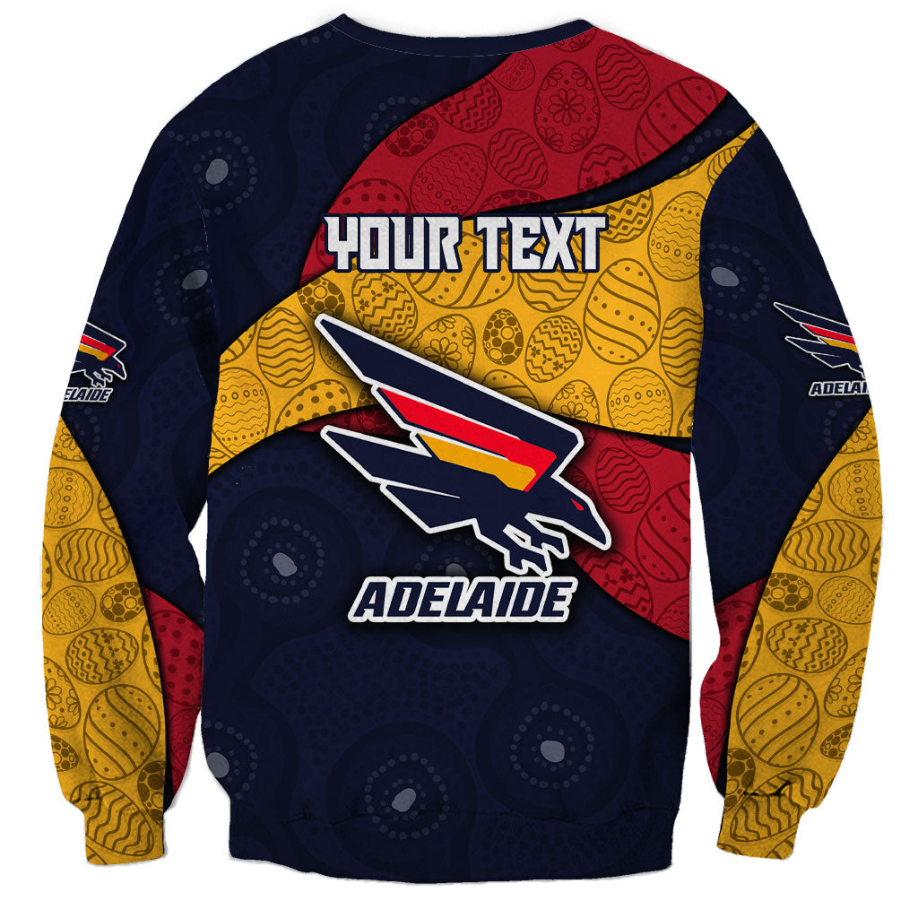 Personalized Adelaide Football Sweatshirt Easter Egg Pattern Red Blue Tribal Dot Art Style