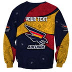 Personalized Adelaide Football Sweatshirt Easter Egg Pattern Red Blue Tribal Dot Art Style