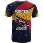 Personalized Adelaide Football T Shirt Easter Egg Pattern Red Blue Tribal Dot Art Style