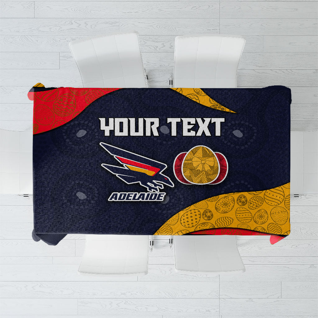 Personalized Adelaide Football Tablecloth Easter Egg Pattern Red Blue Tribal Dot Art Style