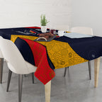 Personalized Adelaide Football Tablecloth Easter Egg Pattern Red Blue Tribal Dot Art Style