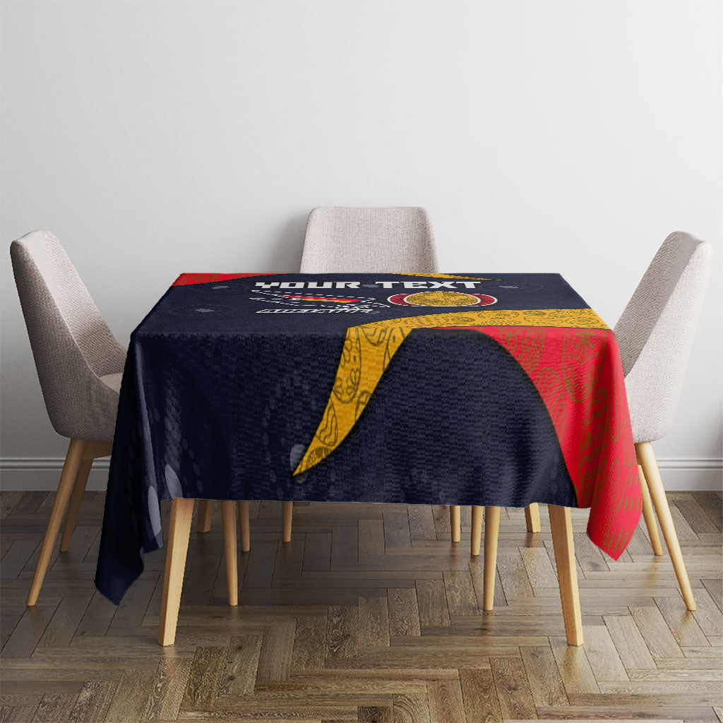 Personalized Adelaide Football Tablecloth Easter Egg Pattern Red Blue Tribal Dot Art Style