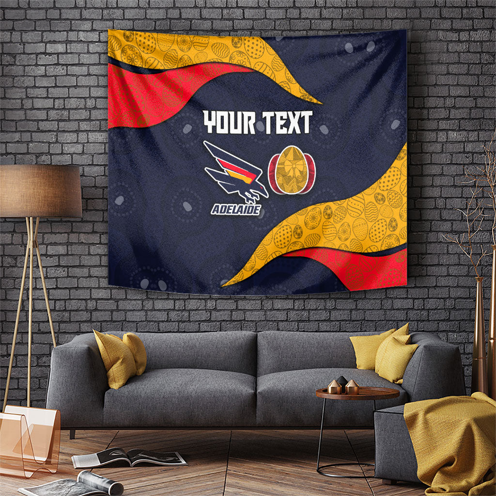 Personalized Adelaide Football Tapestry Easter Egg Pattern Red Blue Tribal Dot Art Style