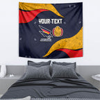 Personalized Adelaide Football Tapestry Easter Egg Pattern Red Blue Tribal Dot Art Style