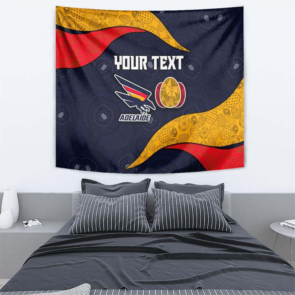 Personalized Adelaide Football Tapestry Easter Egg Pattern Red Blue Tribal Dot Art Style