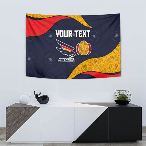 Personalized Adelaide Football Tapestry Easter Egg Pattern Red Blue Tribal Dot Art Style