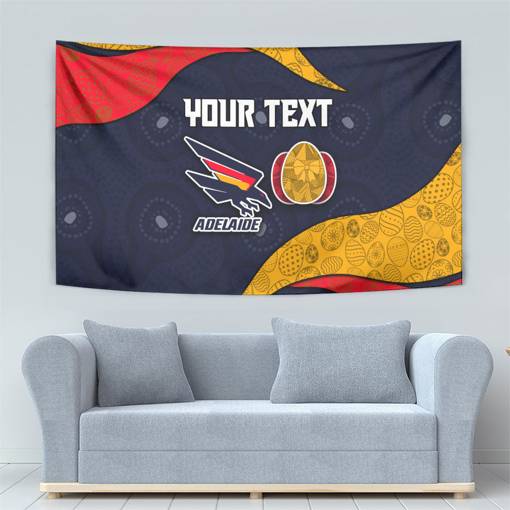 Personalized Adelaide Football Tapestry Easter Egg Pattern Red Blue Tribal Dot Art Style