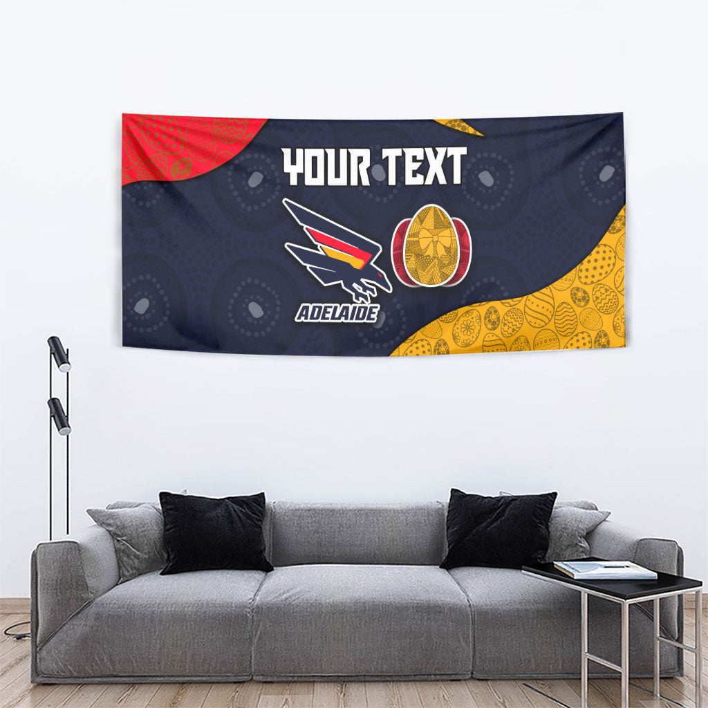 Personalized Adelaide Football Tapestry Easter Egg Pattern Red Blue Tribal Dot Art Style