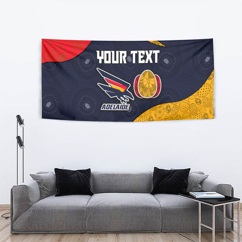 Personalized Adelaide Football Tapestry Easter Egg Pattern Red Blue Tribal Dot Art Style