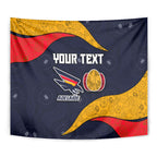 Personalized Adelaide Football Tapestry Easter Egg Pattern Red Blue Tribal Dot Art Style