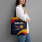 Personalized Adelaide Football Tote Bag Easter Egg Pattern Red Blue Tribal Dot Art Style