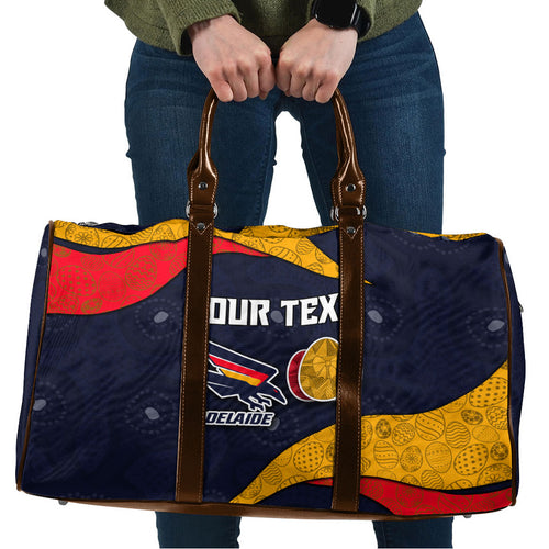 Personalized Adelaide Football Travel Bag Easter Egg Pattern Red Blue Tribal Dot Art Style
