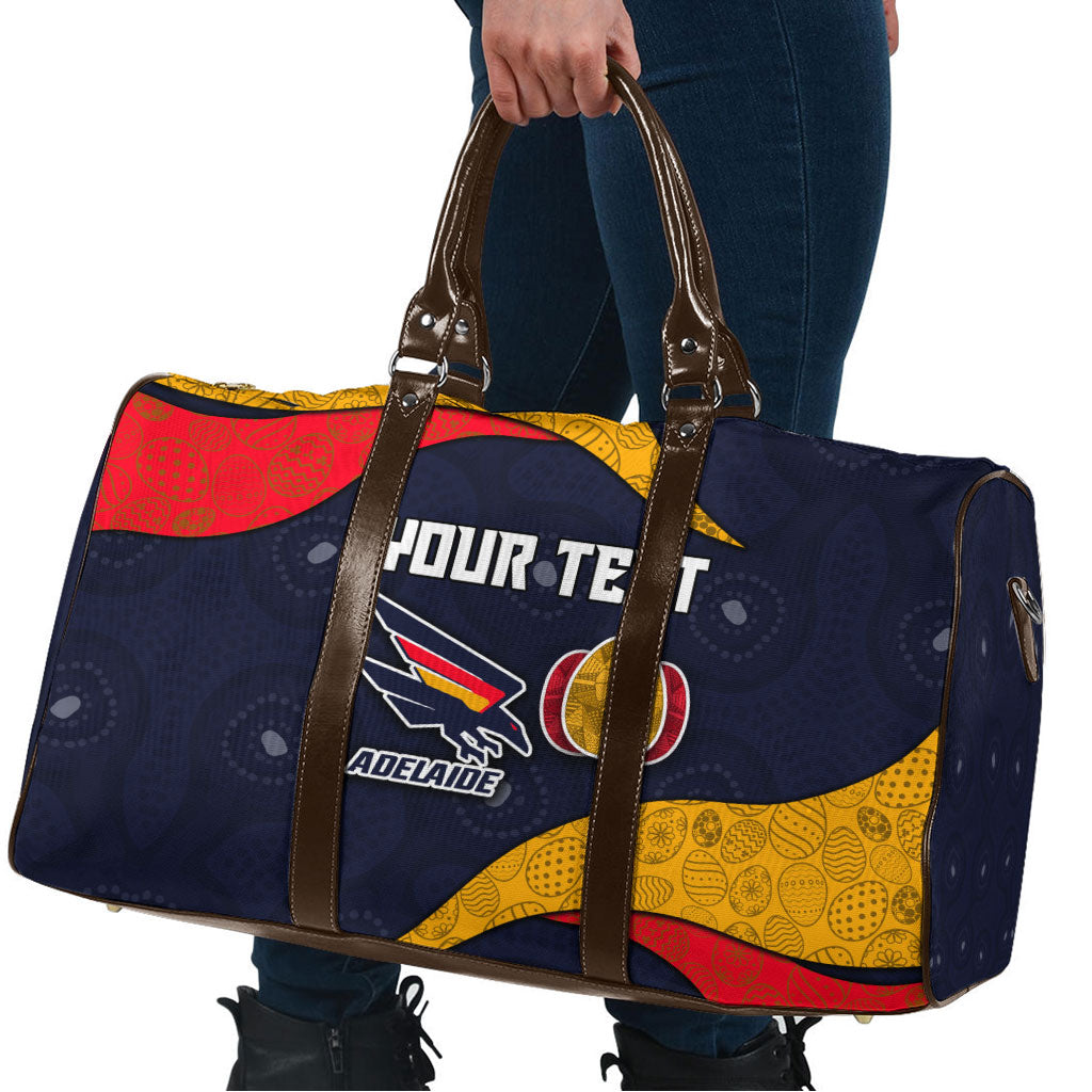 Personalized Adelaide Football Travel Bag Easter Egg Pattern Red Blue Tribal Dot Art Style