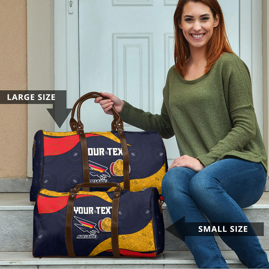 Personalized Adelaide Football Travel Bag Easter Egg Pattern Red Blue Tribal Dot Art Style