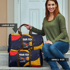 Personalized Adelaide Football Travel Bag Easter Egg Pattern Red Blue Tribal Dot Art Style