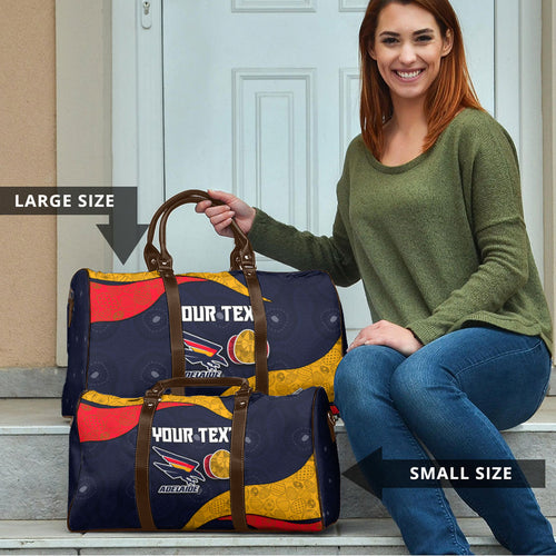 Personalized Adelaide Football Travel Bag Easter Egg Pattern Red Blue Tribal Dot Art Style