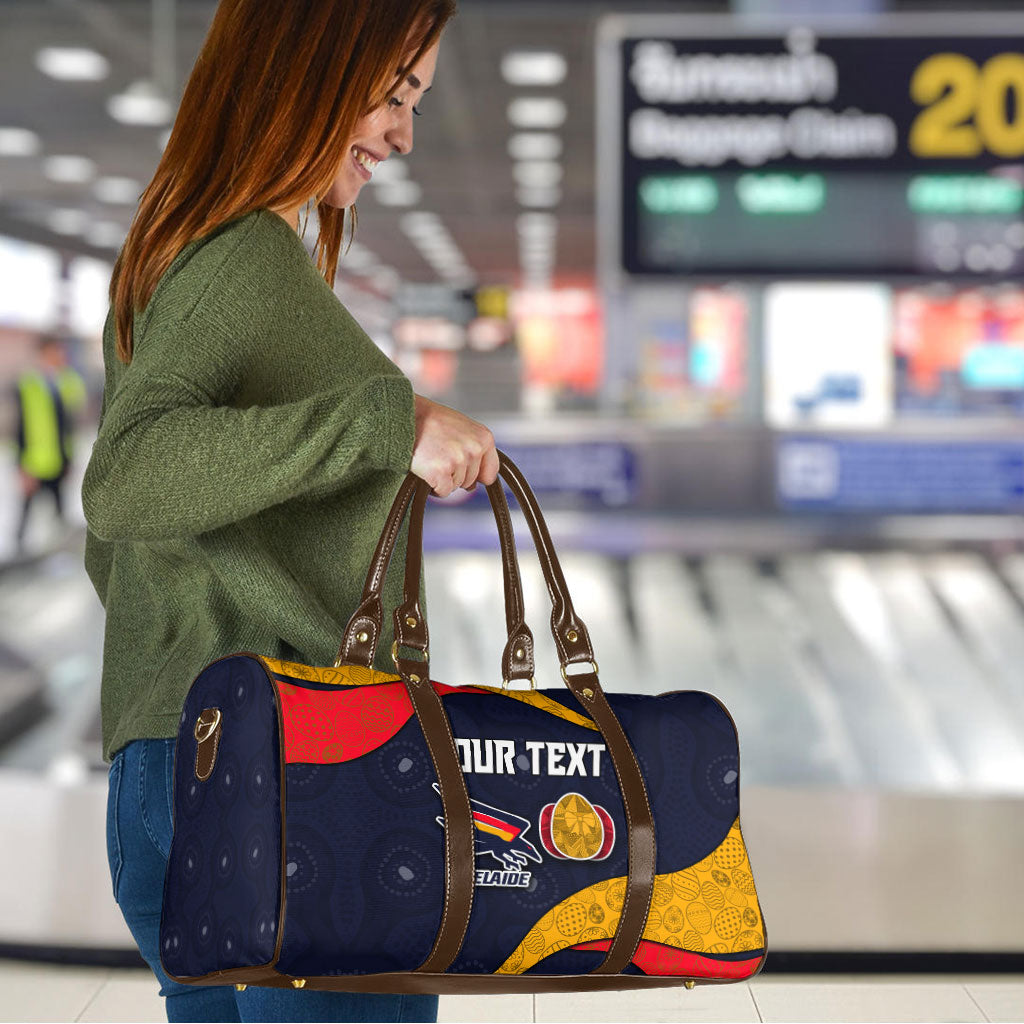 Personalized Adelaide Football Travel Bag Easter Egg Pattern Red Blue Tribal Dot Art Style