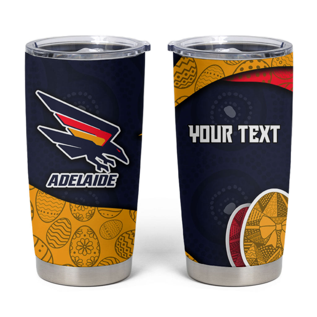 Personalized Adelaide Football Tumbler Cup Easter Egg Pattern Red Blue Tribal Dot Art Style