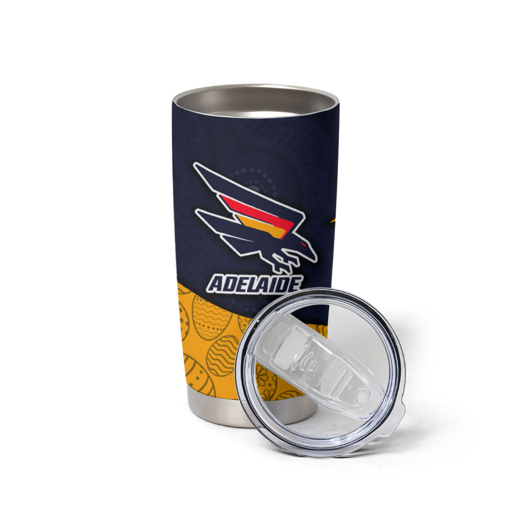 Personalized Adelaide Football Tumbler Cup Easter Egg Pattern Red Blue Tribal Dot Art Style