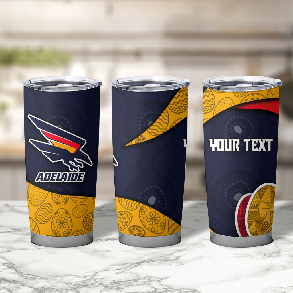 Personalized Adelaide Football Tumbler Cup Easter Egg Pattern Red Blue Tribal Dot Art Style