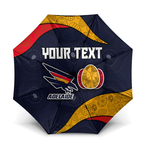 Personalized Adelaide Football Umbrella Easter Egg Pattern Red Blue Tribal Dot Art Style