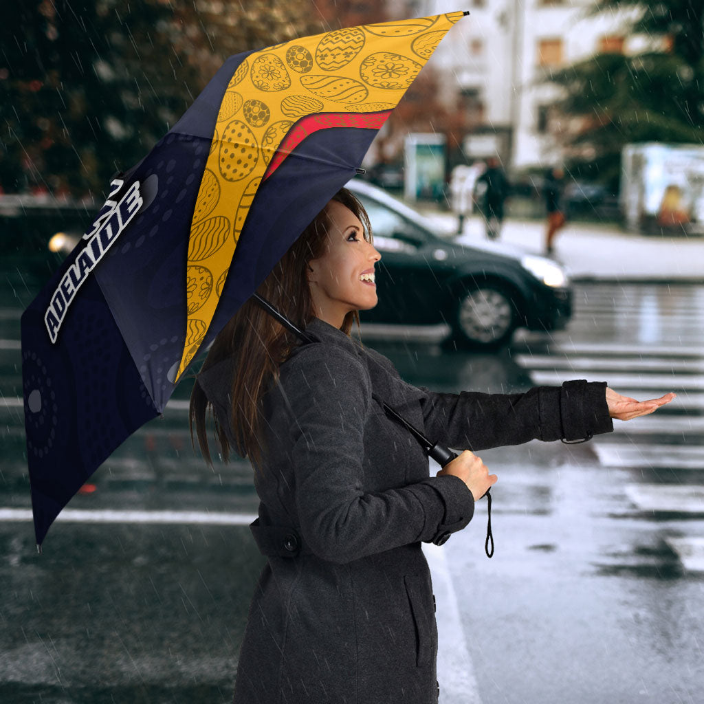 Personalized Adelaide Football Umbrella Easter Egg Pattern Red Blue Tribal Dot Art Style