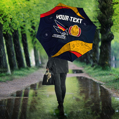 Personalized Adelaide Football Umbrella Easter Egg Pattern Red Blue Tribal Dot Art Style