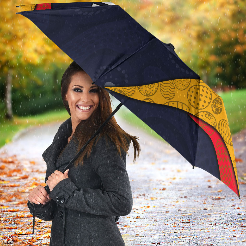 Personalized Adelaide Football Umbrella Easter Egg Pattern Red Blue Tribal Dot Art Style