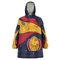 Personalized Adelaide Football Wearable Blanket Hoodie Easter Egg Pattern Red Blue Tribal Dot Art Style