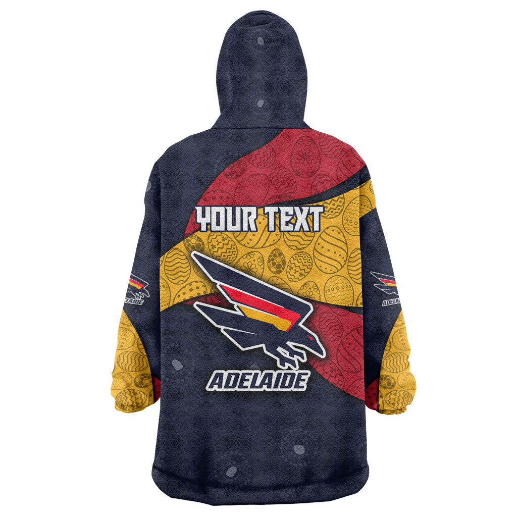 Personalized Adelaide Football Wearable Blanket Hoodie Easter Egg Pattern Red Blue Tribal Dot Art Style