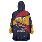 Personalized Adelaide Football Wearable Blanket Hoodie Easter Egg Pattern Red Blue Tribal Dot Art Style