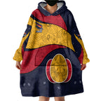 Personalized Adelaide Football Wearable Blanket Hoodie Easter Egg Pattern Red Blue Tribal Dot Art Style