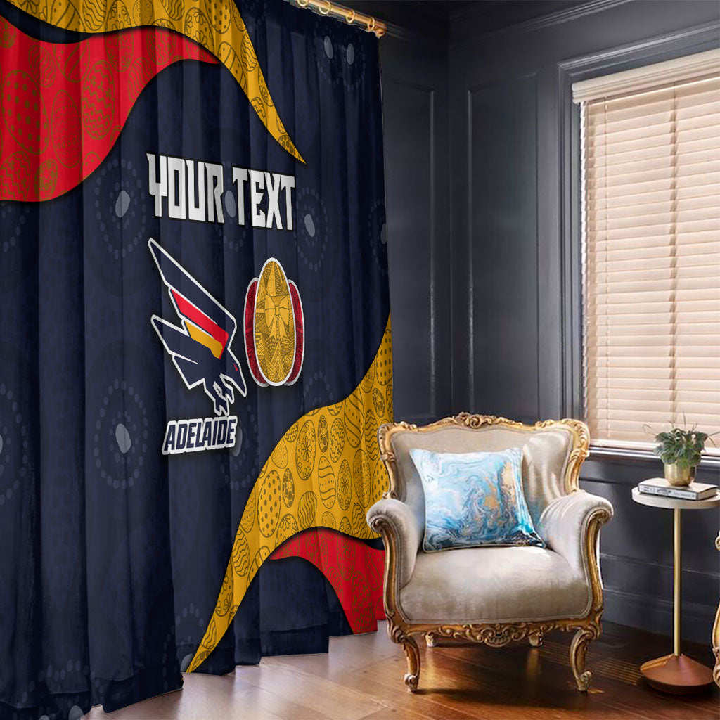 Personalized Adelaide Football Window Curtain Easter Egg Pattern Red Blue Tribal Dot Art Style
