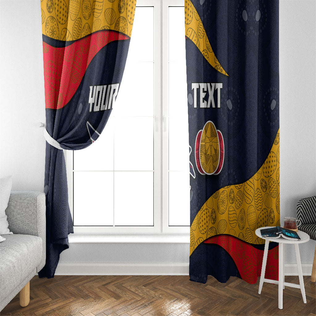 Personalized Adelaide Football Window Curtain Easter Egg Pattern Red Blue Tribal Dot Art Style
