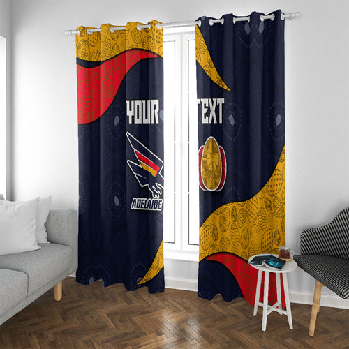 Personalized Adelaide Football Window Curtain Easter Egg Pattern Red Blue Tribal Dot Art Style