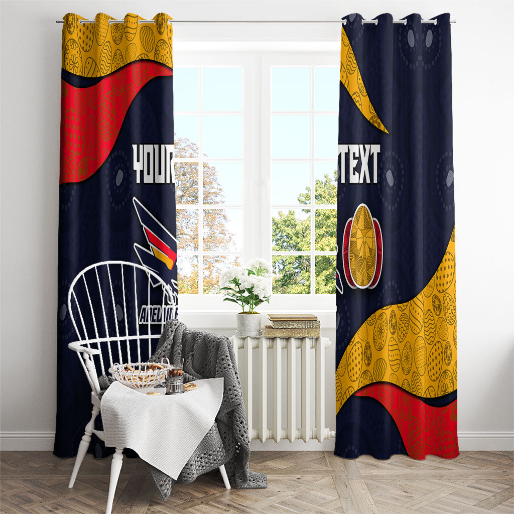 Personalized Adelaide Football Window Curtain Easter Egg Pattern Red Blue Tribal Dot Art Style