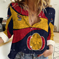Personalized Adelaide Football Women Casual Shirt Easter Egg Pattern Red Blue Tribal Dot Art Style