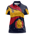 Personalized Adelaide Football Women Polo Shirt Easter Egg Pattern Red Blue Tribal Dot Art Style