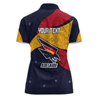 Personalized Adelaide Football Women Polo Shirt Easter Egg Pattern Red Blue Tribal Dot Art Style